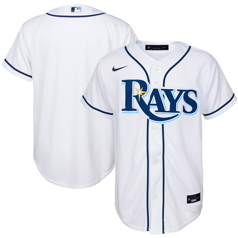 2020 MLB Youth Tampa Bay Rays Nike White Home 2020 Replica Team Jersey 1